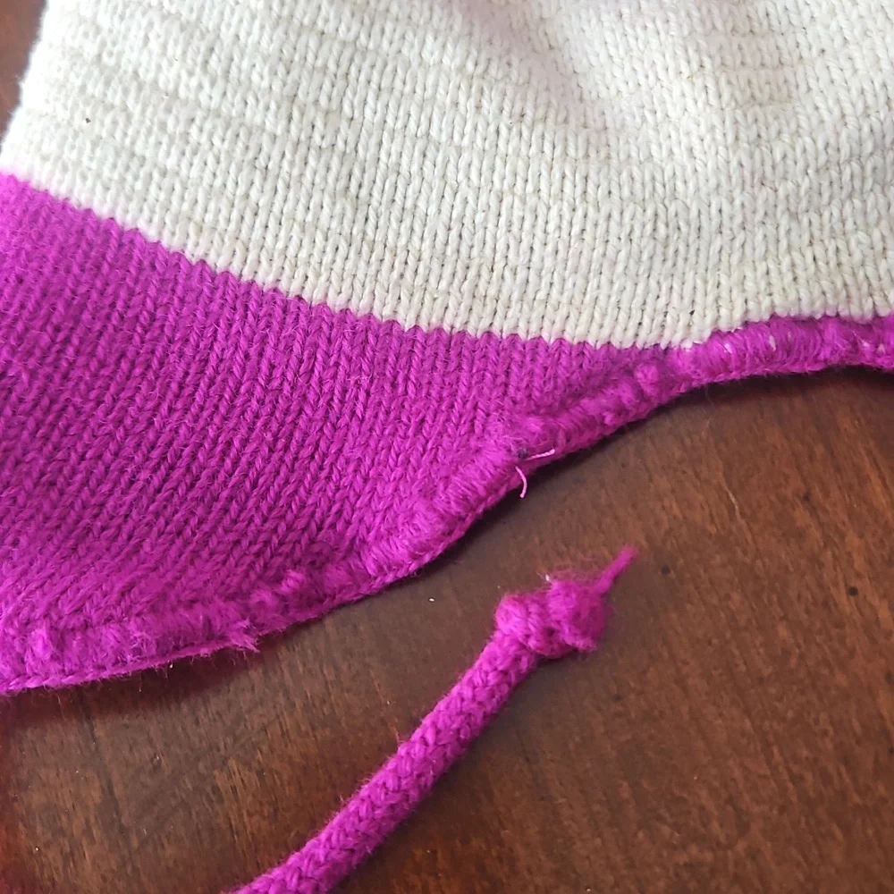 Capello Ski Hat Ear Flaps Pink/Purple Gray Ladies Small Kids Large Made Canada